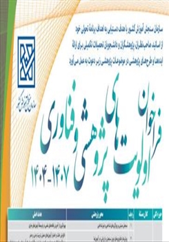 فراخوان اولویت های پژوهشی و فناوری ۱۴۰۷-۱۴۰۴